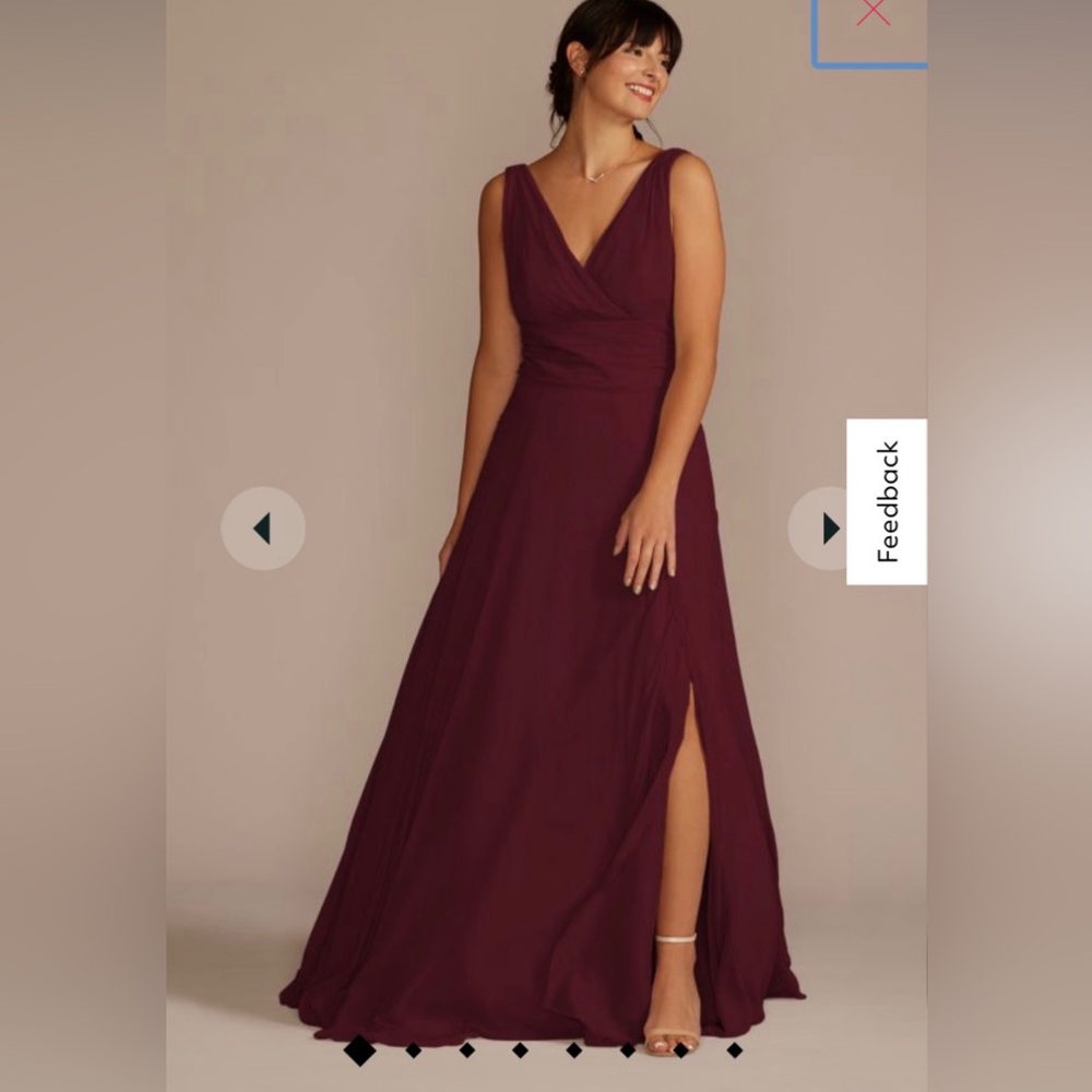 David bridal Surplice Tank Dress Wine Size 0